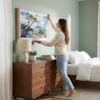 05 - Woman Hanging Hawaii Volcanoes National Park Watercolor - Horizontal-36x24 Canvas Wall art with Natural Floater Frame in Bed Room.jpg