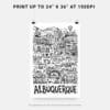 06 - Albuquerque City Art - Pencil Style Art - Digital Download - Print Size.jpg