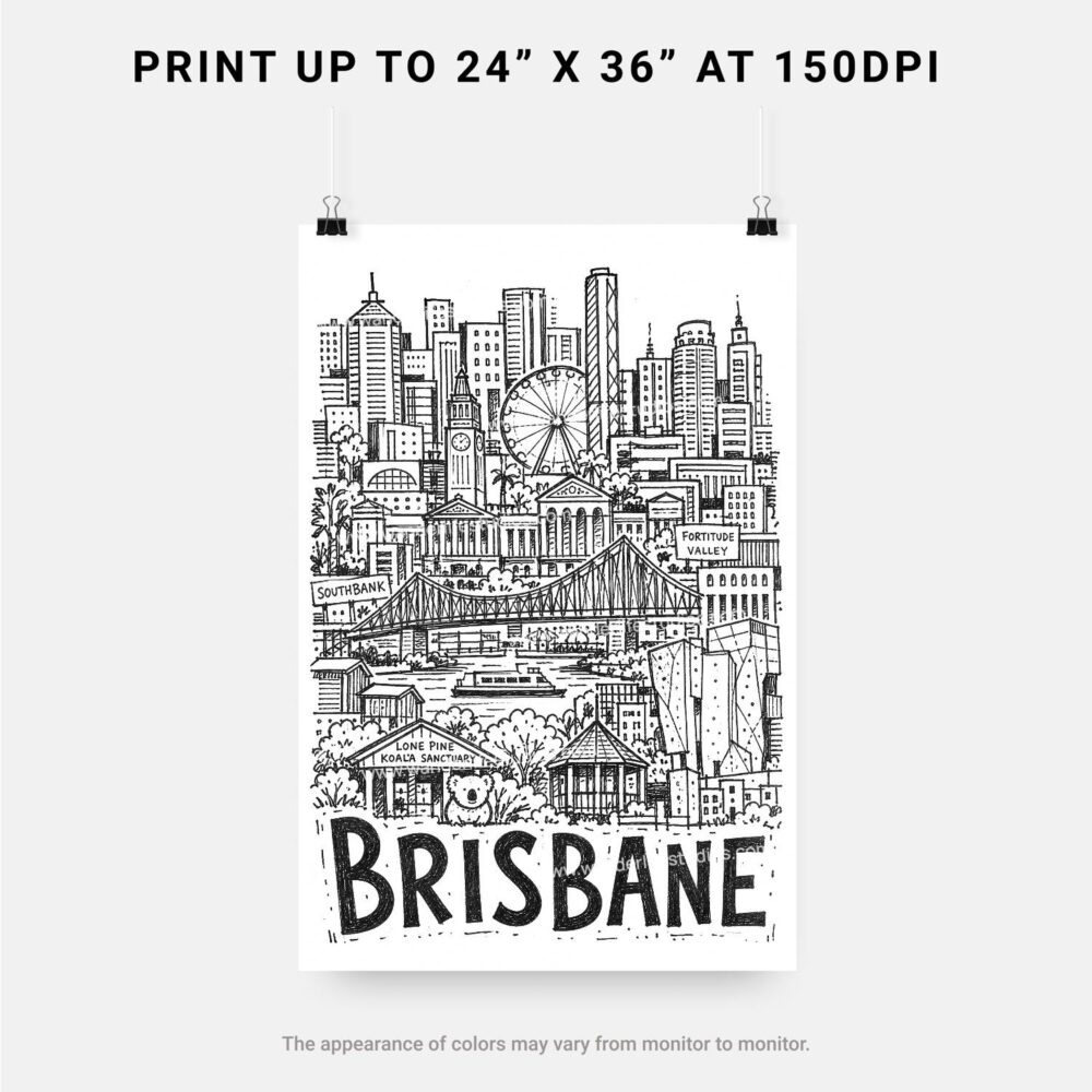 06 - Brisbane City Art - Pencil Style2 Art - Digital Download - Print Size.jpg 06 - Brisbane City Art - Pencil Style2 Art - Digital Download - Print Size.jpg