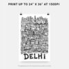 06 - Delhi City Art - Pencil Style Art - Digital Download - Print Size.jpg