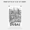 06 - Dubai City Art - Pencil Style Art - Digital Download - Print Size.jpg