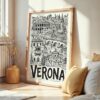 06 - Frame Verona City Art - Pencil Style art print leaning against wall on floor - Vertical.jpg