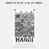 06 - Hanoi City Art - Pencil Style Art - Digital Download - Print Size.jpg