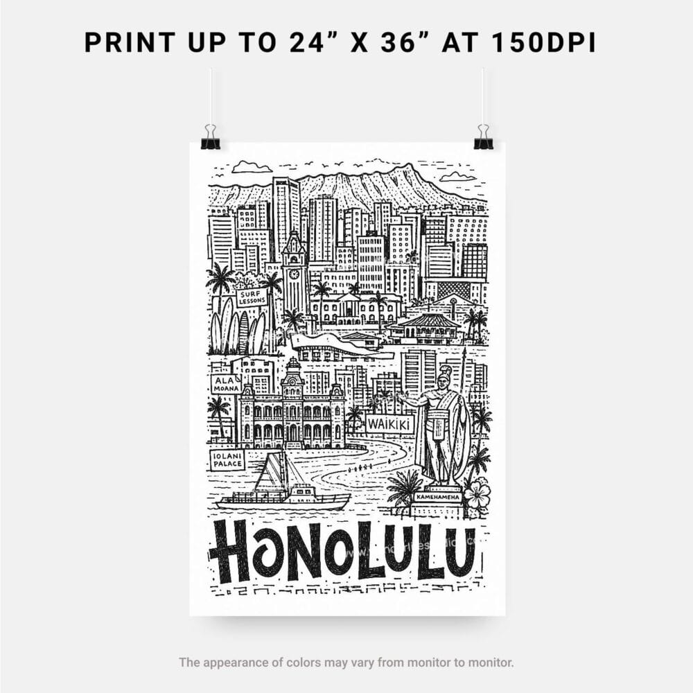 06 - Honolulu City Art - Pencil Style Art - Digital Download - Print Size.jpg 06 - Honolulu City Art - Pencil Style Art - Digital Download - Print Size.jpg