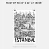 06 - Istanbul City Art - Pencil Style Art - Digital Download - Print Size.jpg
