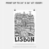 06 - Lisbon City Art - Pencil Style Art - Digital Download - Print Size.jpg