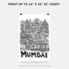 06 - Mumbai City Art - Pencil Style Art - Digital Download - Print Size.jpg