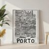 06 - Porto City Art - Pencil Style Canvas Print with White Floater Frame - Standing on Floor - Vertical.jpg