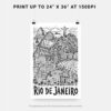 06 - Rio de Janeiro City Art - Pencil Style Art - Digital Download - Print Size.jpg