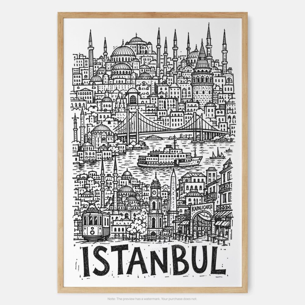 01 - Istanbul City Art - Pencil Style Art Print - Main - Vertical.jpg 01 - Istanbul City Art - Pencil Style Art Print - Main - Vertical.jpg