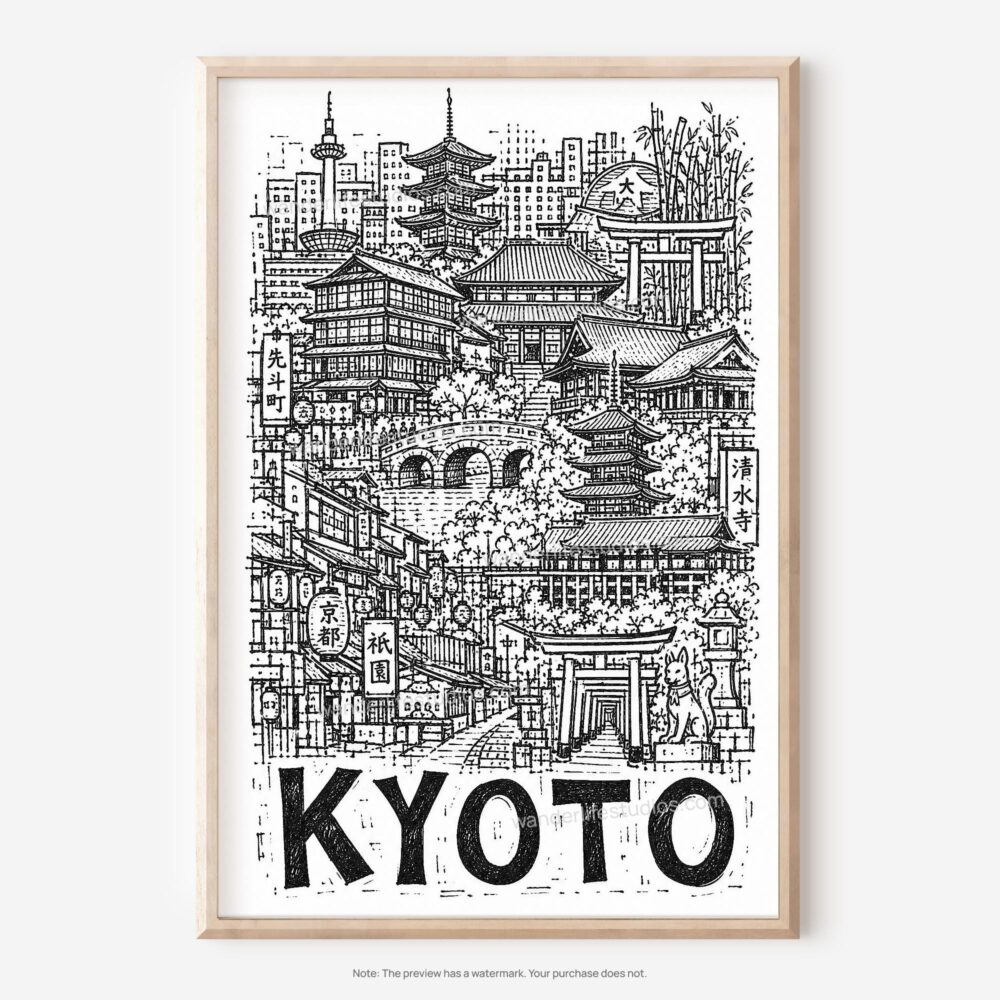 01 - Kyoto City Art - Pencil Style Art - Digital Download - Main.jpg 01 - Kyoto City Art - Pencil Style Art - Digital Download - Main.jpg