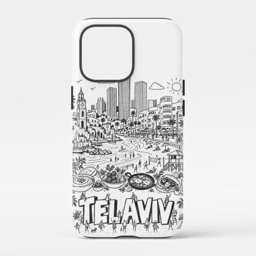 01 - Tel Aviv Phone Case Pencil Style.jpg