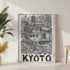 04 - Kyoto City Art - Pencil Style Canvas Print with White Floater Frame - Standing on Floor - Vertical.jpg