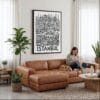 05 - Framed Istanbul City Art - Pencil Style Canvas Print - Woman Knitting on leather couch - Vertical.jpg