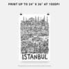 06 - Istanbul City Art - Pencil Style Art - Digital Download - Print Size.jpg